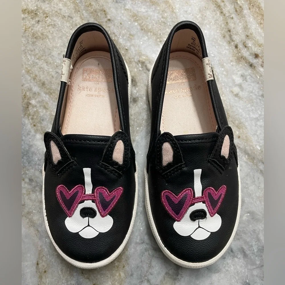 Kate Spade x Keds French bulldog heart sunglasses slip on sneakers walker shoes